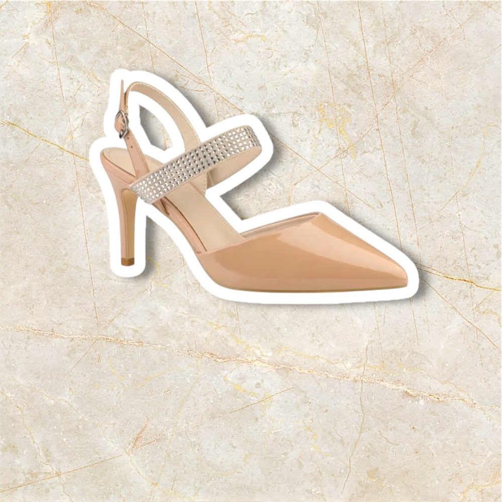 Allegra K Women's Pointed Toe Rhines Slingback Stiletto Heel Pumps- NWT